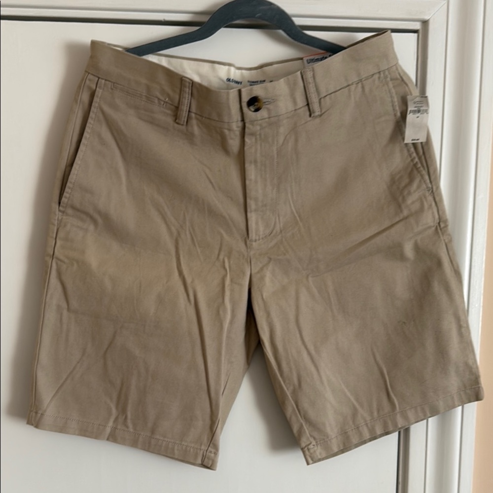 Old Navy Tan Flat Front Shorts Classic Style